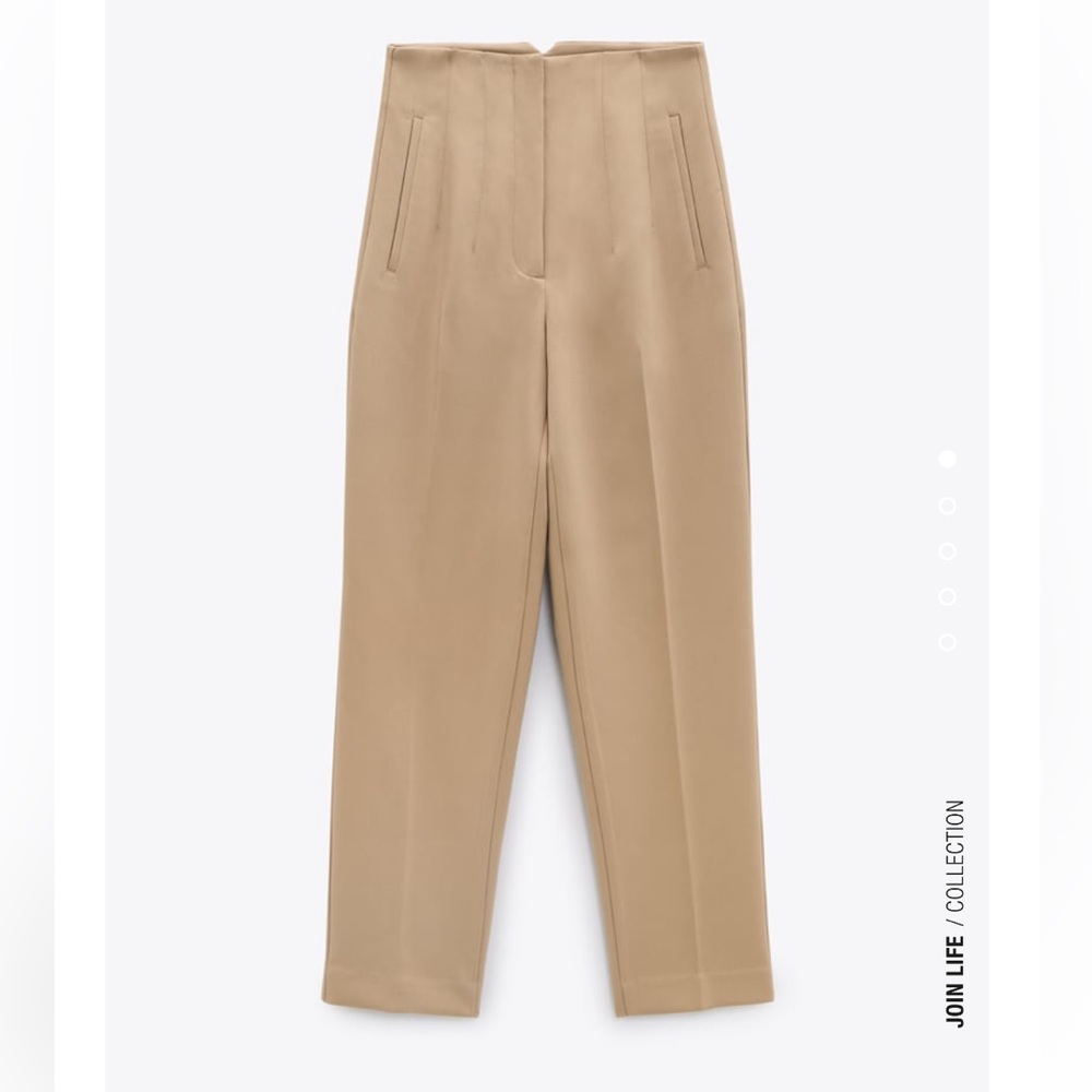 zara high-waisted pants - taupe brown